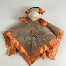 Disney Baby Pooh &amp; Friends Tigger Plush Rattle Blanket Satin Trim Lovey ... - $19.75