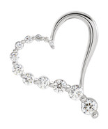 14K White or Yellow Gold 1 CTW Journey Diamond Heart Pendant - $1,962.30 CAD