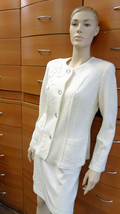 Wool Skirt Suit Work Office Party Europ EAN Skirt Set Pocket Jacket Floral Decor - £131.89 GBP
