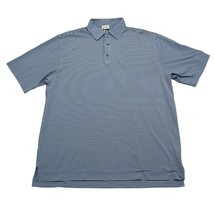 FootJoy Shirt Mens Large L Blue Striped Polo Golf FJ Lightweight logo sleeve - $18.69