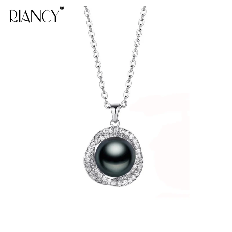 Fashion Necklace Real Natural Freshwater white black Pearl Pendant Jewelry For - £12.10 GBP