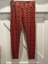 LULAROE LLR TALL&amp;CURVY LEGGINGS RED INFINITY AND PINK HEARTS #688  - £32.42 GBP