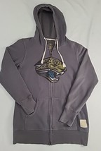 Jacksonville Jaguars Retro Sport Vintage Sz Large Full Zip Hoodie Sweatshirt - $38.49