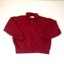 Vintage LL Bean Russell Red 1/4 Zip Fleece Sweatshirt Mens Size XL USA Made - £39.21 GBP