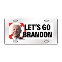 LETS GO BRANDON NO BIDEN Chrome or Black Acrylic License Plate CUSTOM LP... - £15.43 GBP