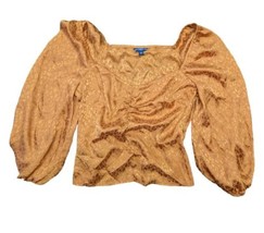 Guess Satin Cheetah Burnt Orange Elegant Blouse Women&#39;s Shirt Top Size XS - £11.85 GBP