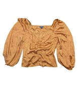 Guess Satin Cheetah Burnt Orange Elegant Blouse Women&#39;s Shirt Top Size XS - £11.71 GBP