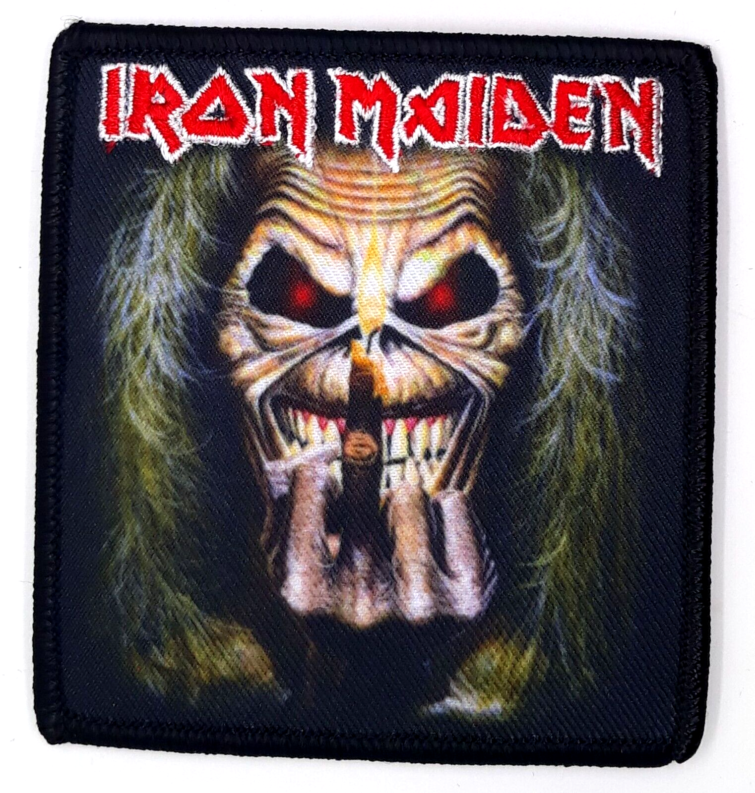 Iron Maiden Eddie Middle Finger Iron On Sew On Woven Patch 3 1/4&quot; x 3 1/2&quot; - $7.49
