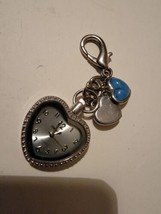 Heart Shaped Key Chain Watch Accutime Stainless Steel Hearts - £19.32 GBP