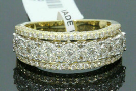 10K Oro Amarillo Chapado 1.71Ct Hombre Imitación Diamante Compromiso Anillo Band - £83.90 GBP