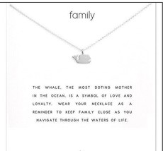 Silver Whale Necklace meaning card Family jewelry  Box Chain - £8.46 GBP