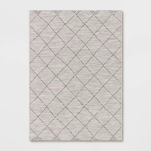 Silver Cream Geometric Diamond 7X10 Feet Area Rug - £67.43 GBP