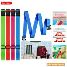 Adjustable Beach Towel Bands for Chairs Four Bright Colors for Pool Trav... - $26.68