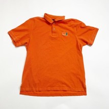 University of Miami Hurricanes Polo Shirt Mens Large Orange - £14.32 GBP