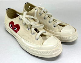 Converse Comme des Garcons Play Heart Sneakers Chuck Taylor Low Tops White M4 W6 - £47.46 GBP