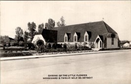 Detroit MI Shrine of Little Flower Woodward &amp; Twelve Mile Rd RPPC Postcard Z15 - £6.28 GBP