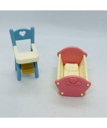 Lot of 2 Fisher Price Loving Family 1993 Dollhouse Furniture Bassinet Hi... - £9.27 GBP