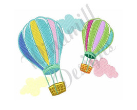 Hot Air Balloons - Machine Embroidery Design - £2.78 GBP