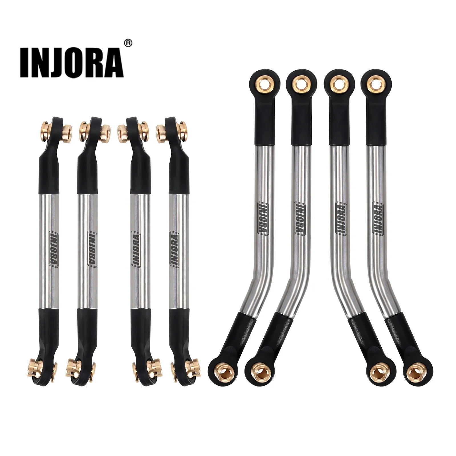 INJORA Stainless Steel High Clearance 4 Links Set for 1/18 RC Crawler FMS FCX18  - £15.39 GBP