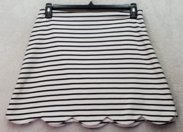 Aqua Mini A Line Skirt Womens Size XL Navy Striped Seersucker Lined Side Zipper - £13.76 GBP