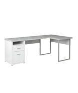 47&quot; Gray and Silver L Shape Computer Desk With Two Drawers - $1,191.82 CAD