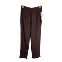 Womens Brown Pants Size 6 Linen Side Zip Sharon Young Career Causal Bott... - £14.29 GBP