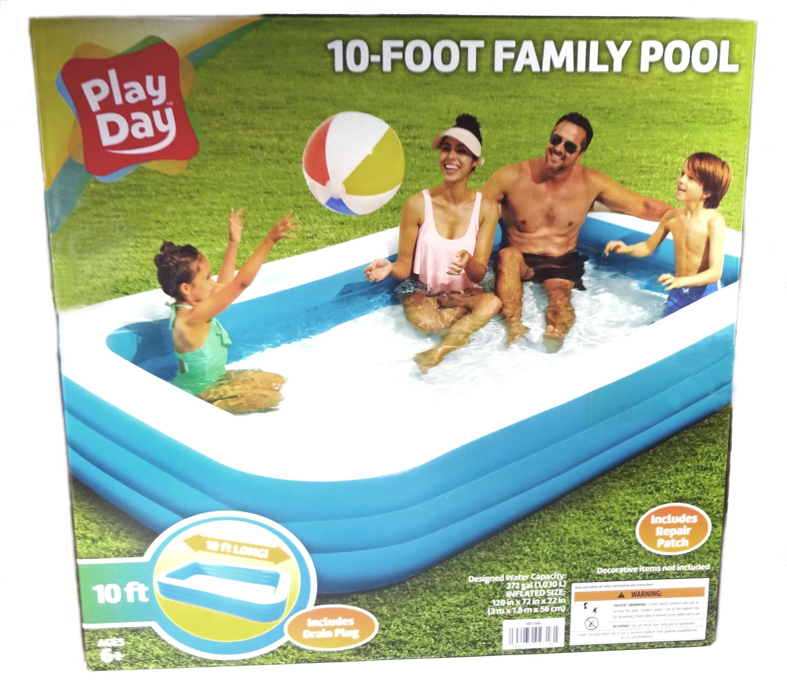 Play Day Inflatable Family Pool, 10 Foot - $79.99