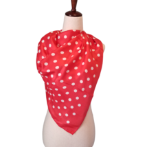 Women&#39;s Fashion Scarf Red white Polka Dot Square Accessory Polyester Hal... - $19.94