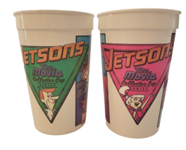 1990 Wendy&#39;s Jetsons The Movie Plastic Cup Lot of 2 - £7.70 GBP