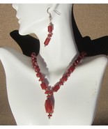 Carnelian Drop Style Necklace, Bracelet and Earring Jewelry Set  - £62.95 GBP