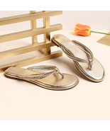 CAMEL CROWN Metallic Braided T-Strap Thong Flat Sandals~SILVER~Sz 7.5~BR... - $94.76 CAD