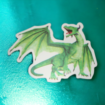 Mythical Winged Horned Green Dragon Roar Fantasy Sticker - £2.76 GBP