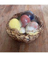 Vintage Handpainted Ceramic Eggs In A Nest Piggy Bank- 5.5” In Diameter - $17.86 CAD