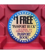 1 Passport Buck Gas Station Promotional Pinback Button Pre Owned 2 7/8” ... - $18.42 CAD