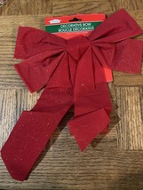 Christmas House Christmas Bow Red Glitter - $11.76