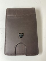 Travando Mens Wallet W Money Clip Brown Leather Slim - £8.17 GBP
