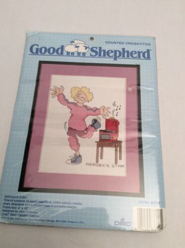 Primary image for Vintage COUNTED CROSS STITCH *AEROBICS STAR* GOOD SHEPHERD CANDAMAR DESIGNS