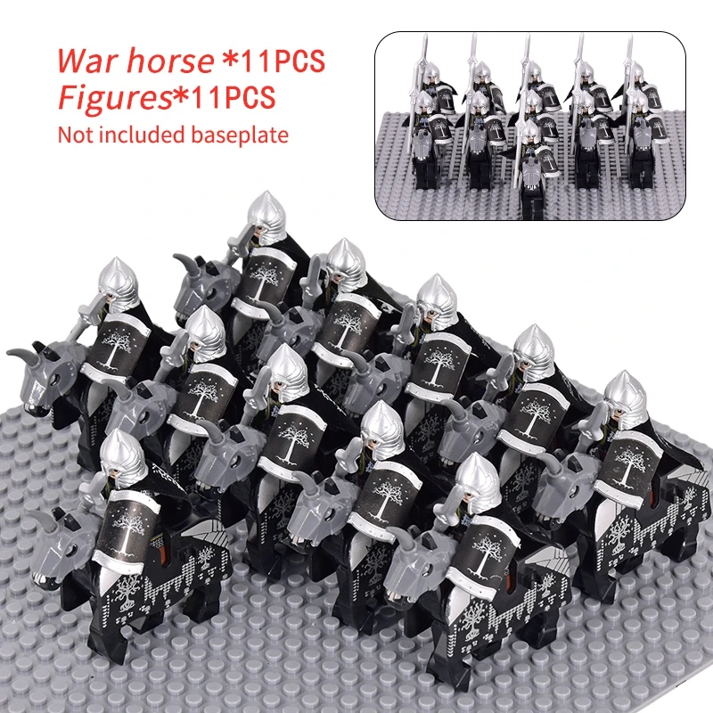 MOC Medieval Rohan Knights soldiers Guard Army lotr Cavalier Action -Stytle 29 - $39.22