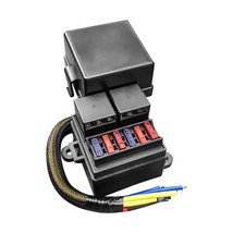 Fuse and Relay Box 6 Fuse Slots 12V Holder Block Pre Wired Attachment 2 Slots Re - £65.50 GBP