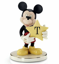 Lenox Disney You&#39;re A Shining Star Mickey Mouse Figurine Letter T Monogram New - £31.89 GBP