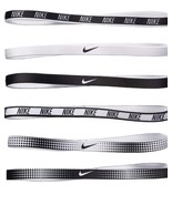 New Nike Printed Women Headbands Assorted 6Pack Black And White Mix - £14.81 GBP