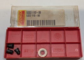 SANDVIK 5322 110-06 CARBIDE INSERT SHIM &amp; 3 SCREWS for CoroMill 200 - $10.88