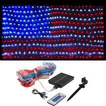 XTF2015 Solar American Flag Lights, 2-In-1 Solar Powered &amp; Plug in American Flag - £24.56 GBP