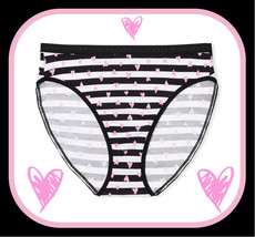 M L XL  XXL Black White Pink Heart Cotton Victorias Secret High Leg Brief Pantie - £8.81 GBP