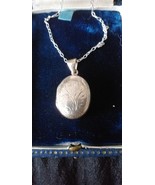 Antique Vintage 1920-s Sterling Silver 925 Locket Pendant on Chain - Hal... - £75.17 GBP