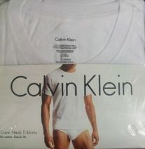3 PACK CALVIN KLEIN SIZE SMALL WHITE CREW NECK COTTON T-SHIRTS UNDERSHIR... - $34.90