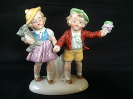 Antique German Porcelain little figurine boy and girl - £54.03 GBP