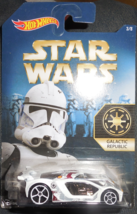 Hot Wheels 2015 Star Wars Galatic Republic &quot;Impavido&quot; Mint Vehicle On Card - £2.31 GBP