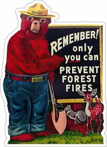 Smokey Bear Vintage Advertisement Laser Cut Metal Sign - £54.33 GBP
