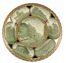 Antique Albert Pick Plate Souvenir of Chicago Multi Color Gorgeous! - £36.10 GBP